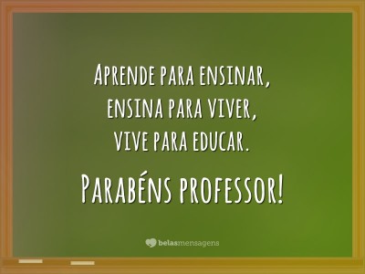 FELIZ DIA DOS PROFESSORES