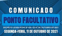 PONTO FACULTATIVO – 11 DE OUTUBRO DE 2021